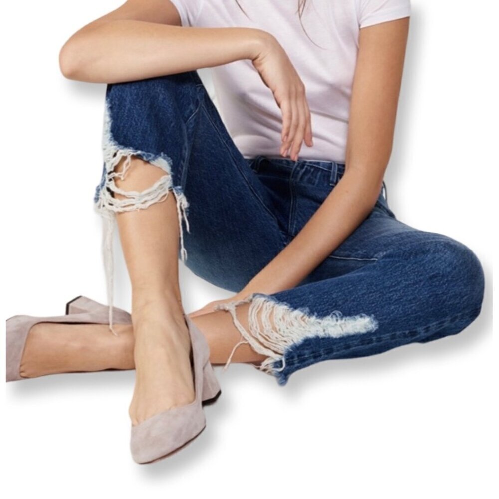 3x1 Higher Ground High-Rise Boyfriend Cropped Jeans Denim Size 24